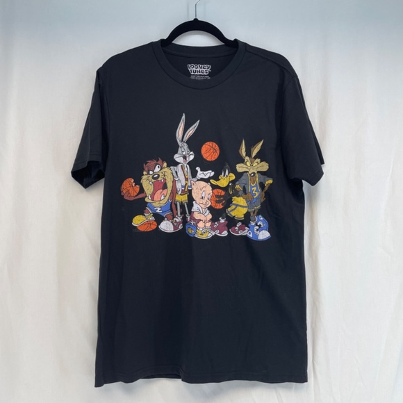 Looney Tunes Basketball Team Graphic T-Shirt Black Unisex Size Medium - Picture 3 of 14
